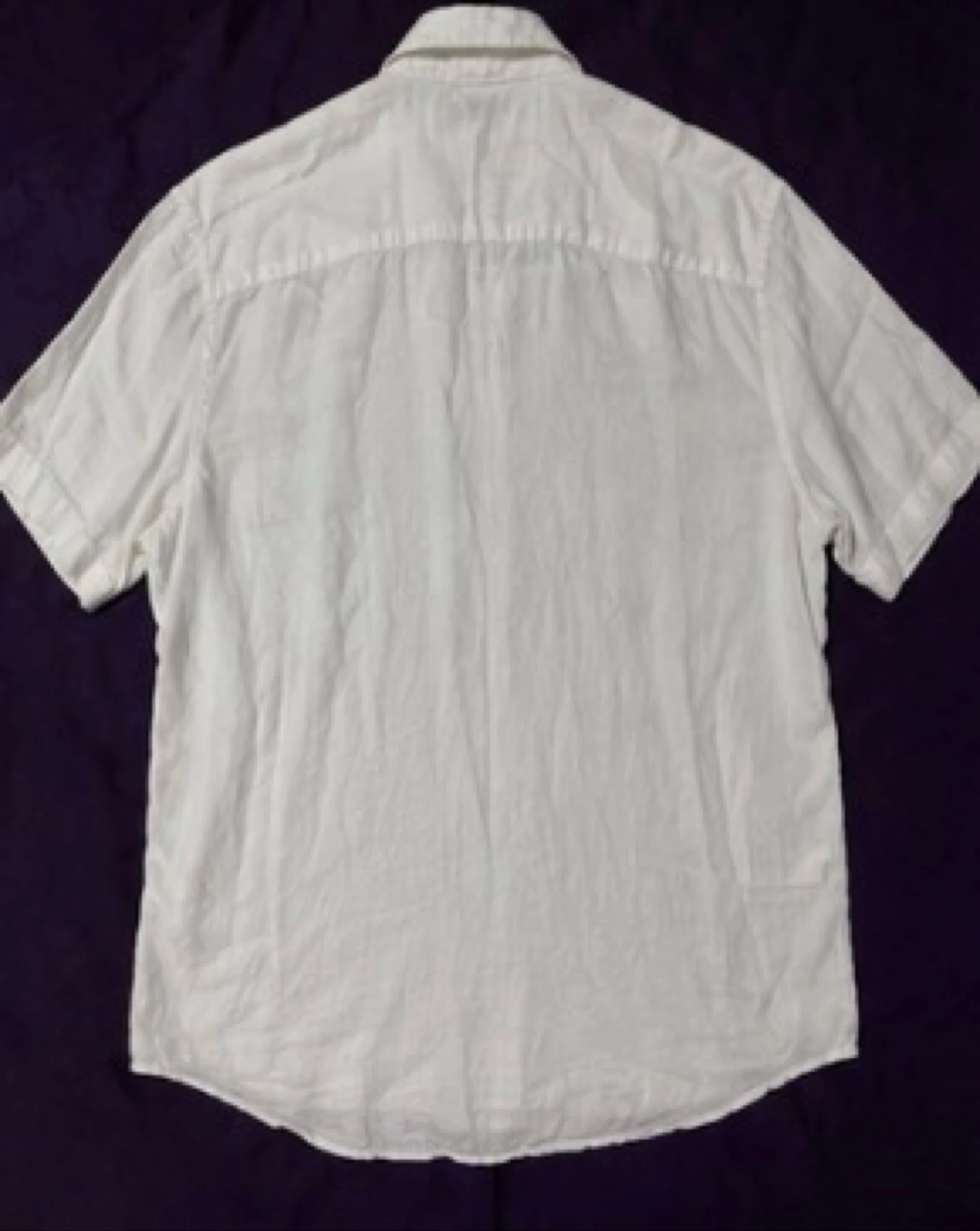 Sergio Vitti Classic cut white linen short-sleeve shirt Size 39/40 – photo 3